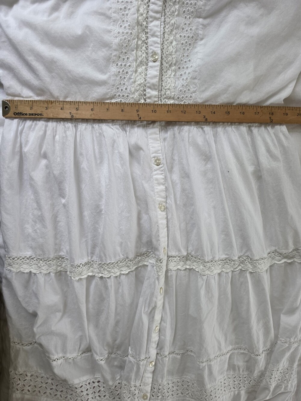 GAP White Eyelet Midi Dress with Lace Trim - Picture 4 of 7